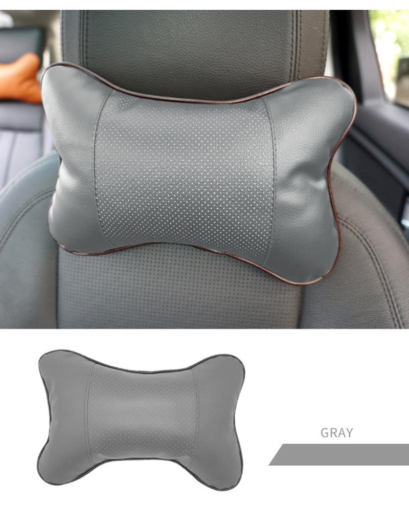 Premium Leather Travel Car Seat Headrest Pillow With Superior Neck Support And Comfort