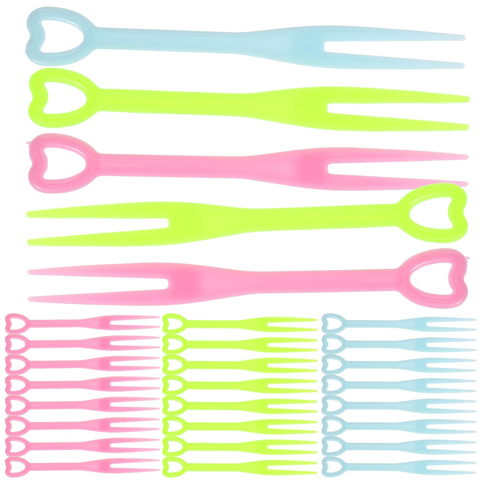 

OUNONA Fruit Forks Plastic Cake Picks Mini Disposable Individually Wrapped Cute 200-Pack Pinchos Food Picks Forks Toothpicks for Sampling Lunchboxes B