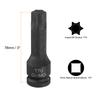 T20-T100 Torx Bit Socket 1/2" Drive 6 Point Torx Star Screwdriver Socket Adapter CR-MO Steel Lengthen Impact Bit Sockets