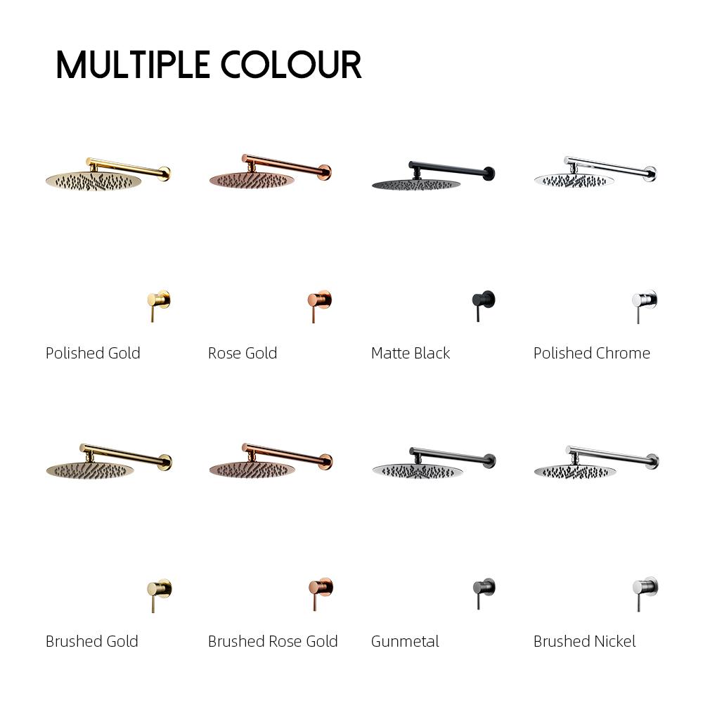 Badezimmerarmatur Gunmetal Duscharmatur Wandmontiert 8/10/12 Zoll Regendusche Mischbatterie Duschkopf Mit Sedal Kartusche Duschset