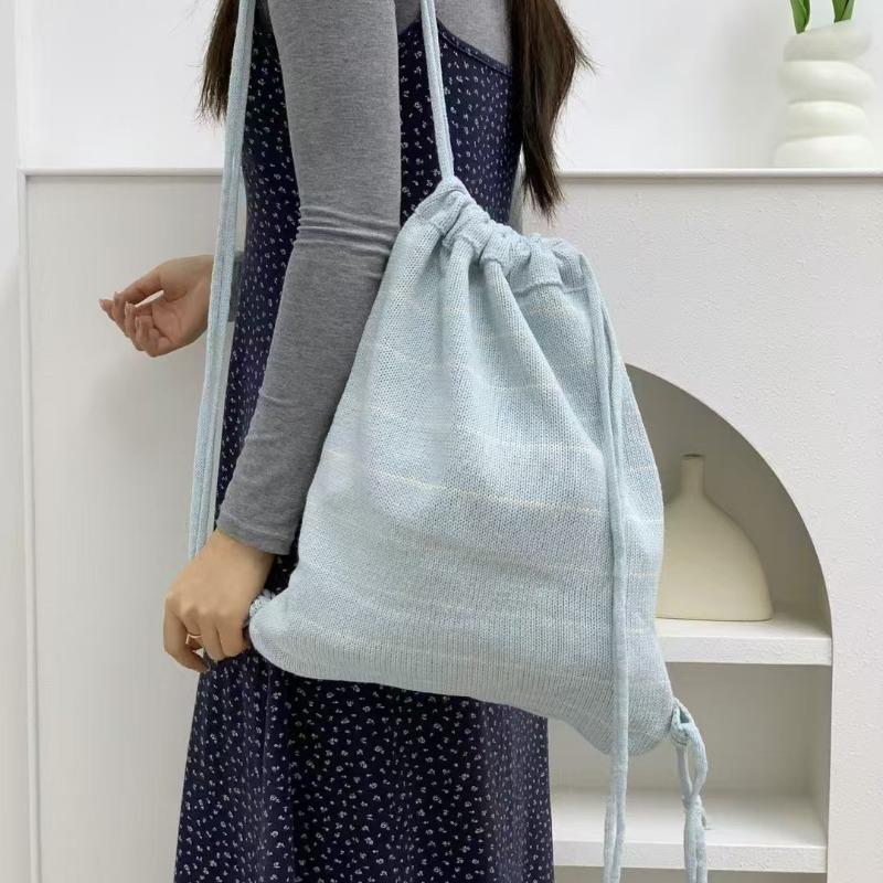 

New wind travel backpack large capacity drawstring bag storage small cloth bag small fresh girl backpack women s bag one size fits all синий