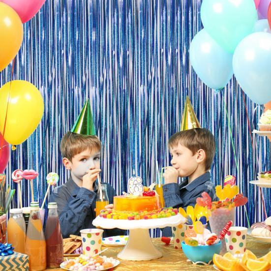 3 ks Dešťová opona 1 x 2,5 m Třpytivá fóliová třásňová kulisa Set Střapcové pozadí Závěsy Svatby Rekvizity do fotokoutku Party dekorace