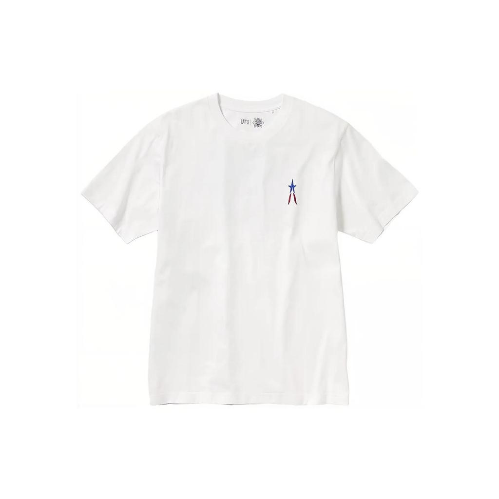 UNIQLO T-Shirts Unisex White Crew Neck Moderate Straight Fit (Unisex) T-Shirts 458598 00