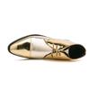 Men Gold Ankle Boots Motorcycle Casual Men’s Wingtip Dress Formal Leather Tuxedo Wedding Dance Boots