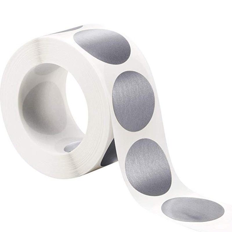 300pcs/roll Round Silver Scratch Off Stickers, 1 Inch Scratch Off Labels Sticker for Party Activity Favors Stationery Sticker.