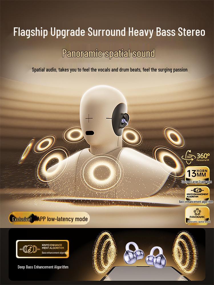 2025 Wireless Air Conduction Sports Headphones: Open-Ear Ear Clip for Running