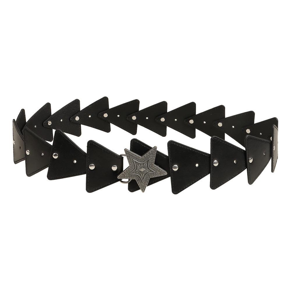 

Субкультура Y2K Звездный ремень Кожаный ПУ Ремень с заклепками Элегантный ковбойский пояс Пояс для девушки чёрный