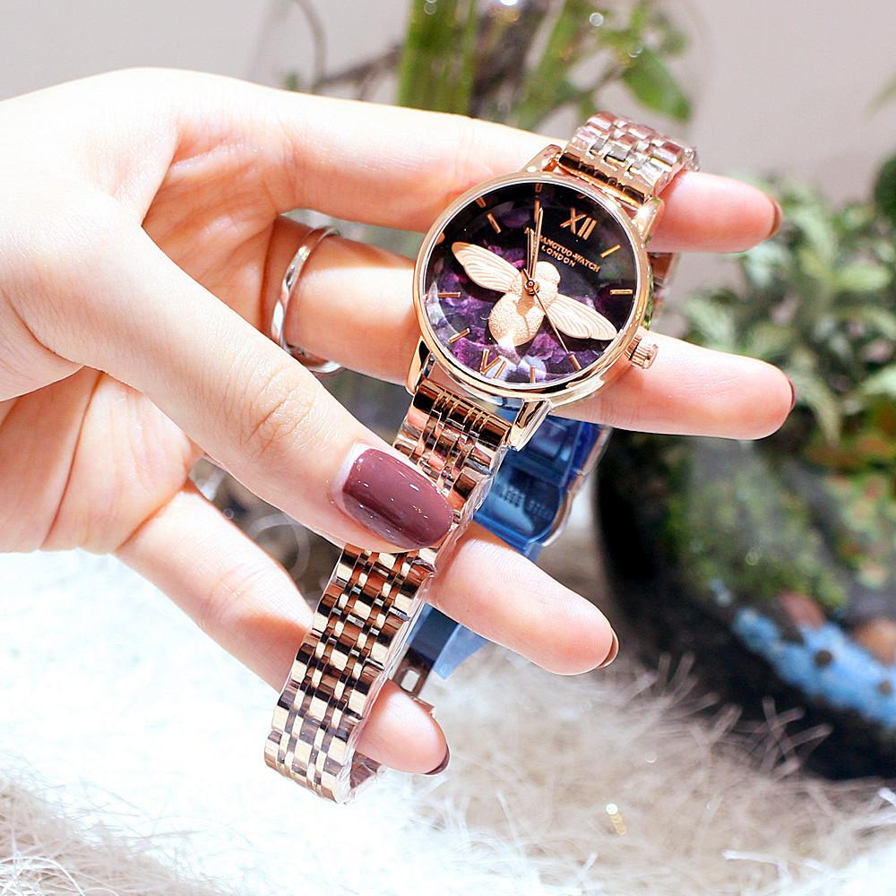 Counter French Niche Watch Women'S Fashion Bee Imported Movement Steel Belt Quartz Waterproof Tide Watch