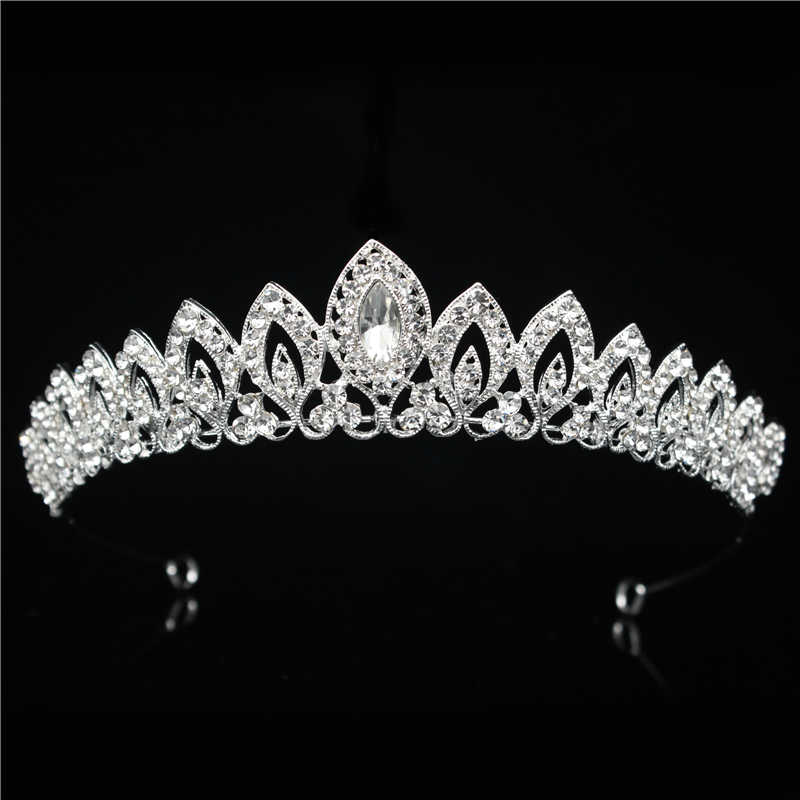 Rhinestone Tiara korona ślubna ślubna biżuteria do włosów akcesoria kobiety dziewczęta księżniczka pokaż stroik chluba królowa Diadem