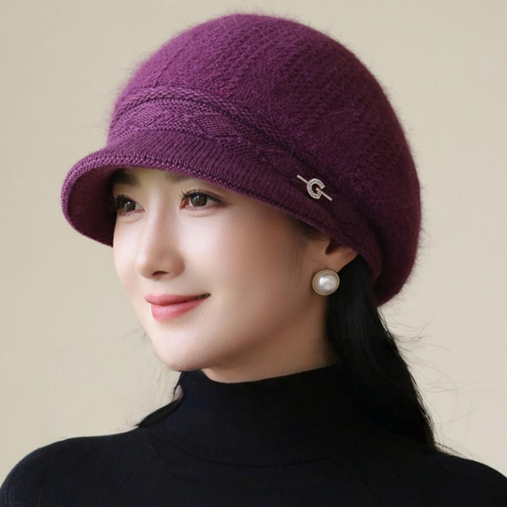 Νέο Γυναικείο Μόδα Χειμερινό Ζεστό Καπέλο Βελούδινη Γούνα Επένδυση Ντάντι Καπέλα Για Γυναίκες Casual Μίγμα Γούνας Κουνελιού Streetwear Πλεκτό Καπέλο