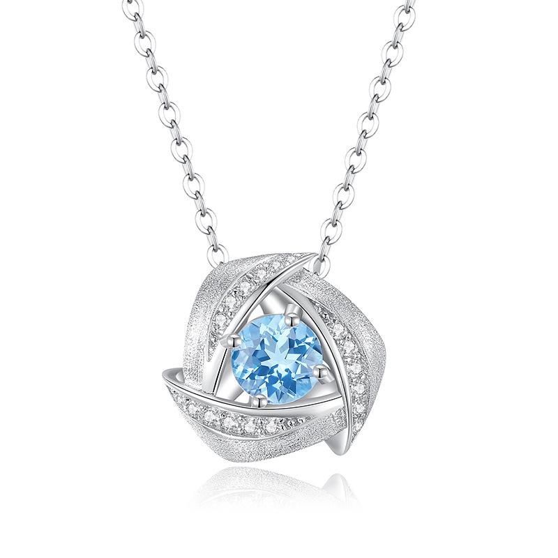 S925 Silver Star Jewelry Set, Natural Crystal Necklace Ring Earrings for Women