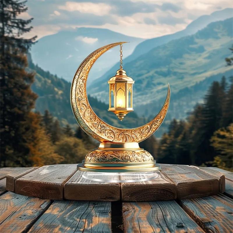 Ramadánová stolní dekorace Krásná výzdoba Eid al-Fitr Akrylová měsíční ozdoba Ozdoba na odpočet do Ramadánu Pro