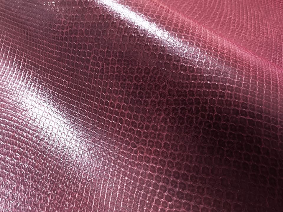 Snakeskin Synthetic Leather Fabric Wine 118 X 44 Cm [Basic Snake, Red]