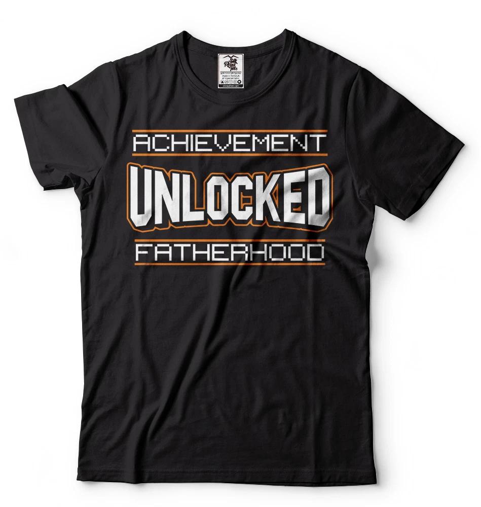 

Baby Shower Gift new Father new dad T-shirt Achievement Unlocked Fatherhood Tee 4XL