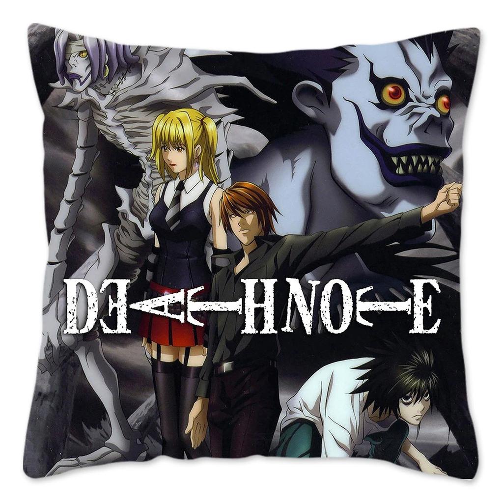 Anime DEATH NOTE Kissenbezug Heimdekoration Polyester Kissenbezug für Sofa Dekokissenbezug Resuable Funda Cojines 45x45
