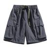 Herren Cargoshorts Entspannte Passform Mehrere Taschen Fünf-Punkt-Länge Elastischer Bund Outdoor Utility-Shorts