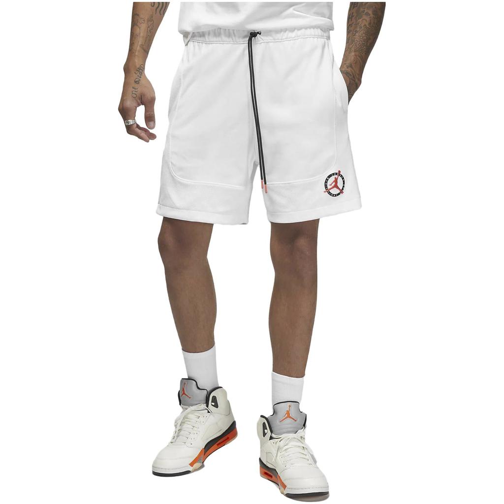 Jordan Flight MVP Logo Print Knit Sports Shorts Men Bottoms White DX9723-100