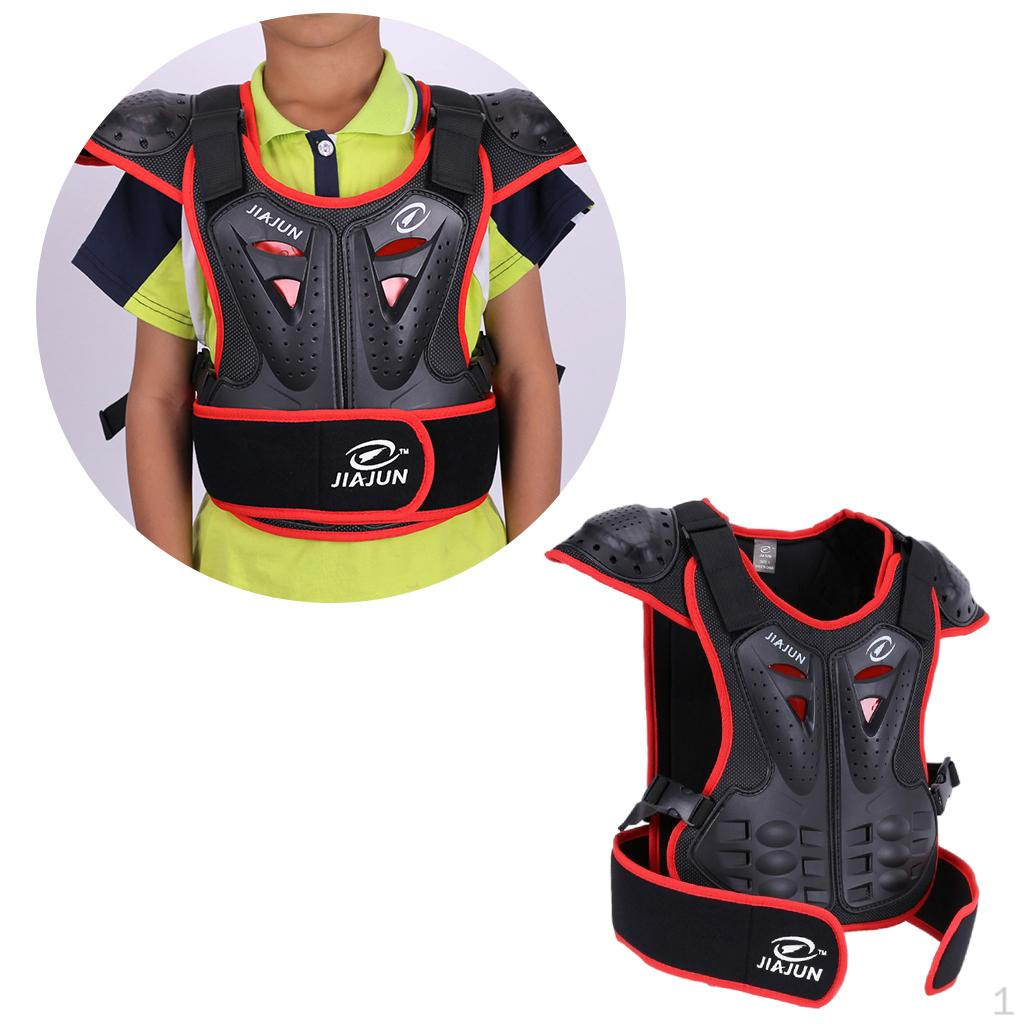 

Kids Dirt Bike Armor Vest Protective Chest Back Armour Gear for Skiing Red L