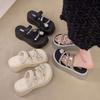 Fashion cover with skirt, toe rhinestone high-heeled sandals for women's summer wear 2025 new muffin thick-soled heightening cool slippers