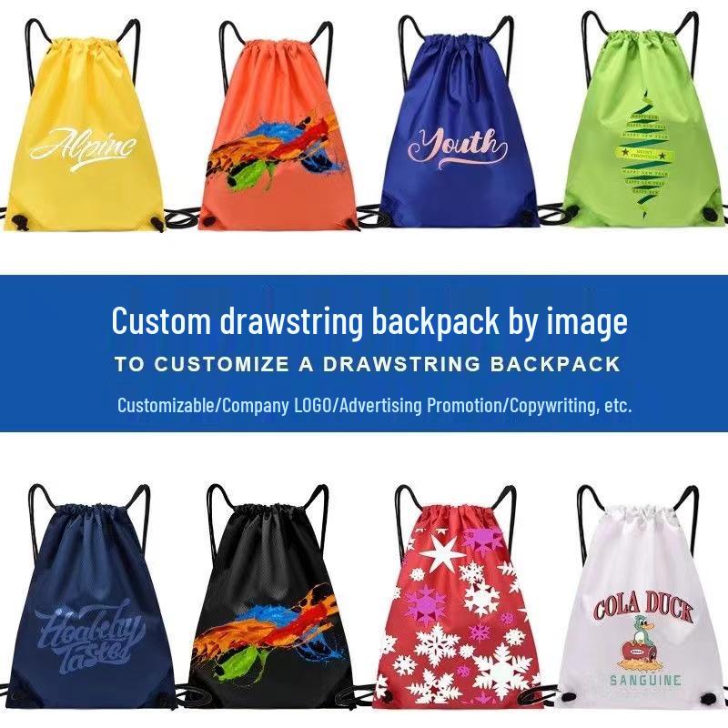 Waterproof Polyester Drawstring Sports Backpack for Outdoor Use