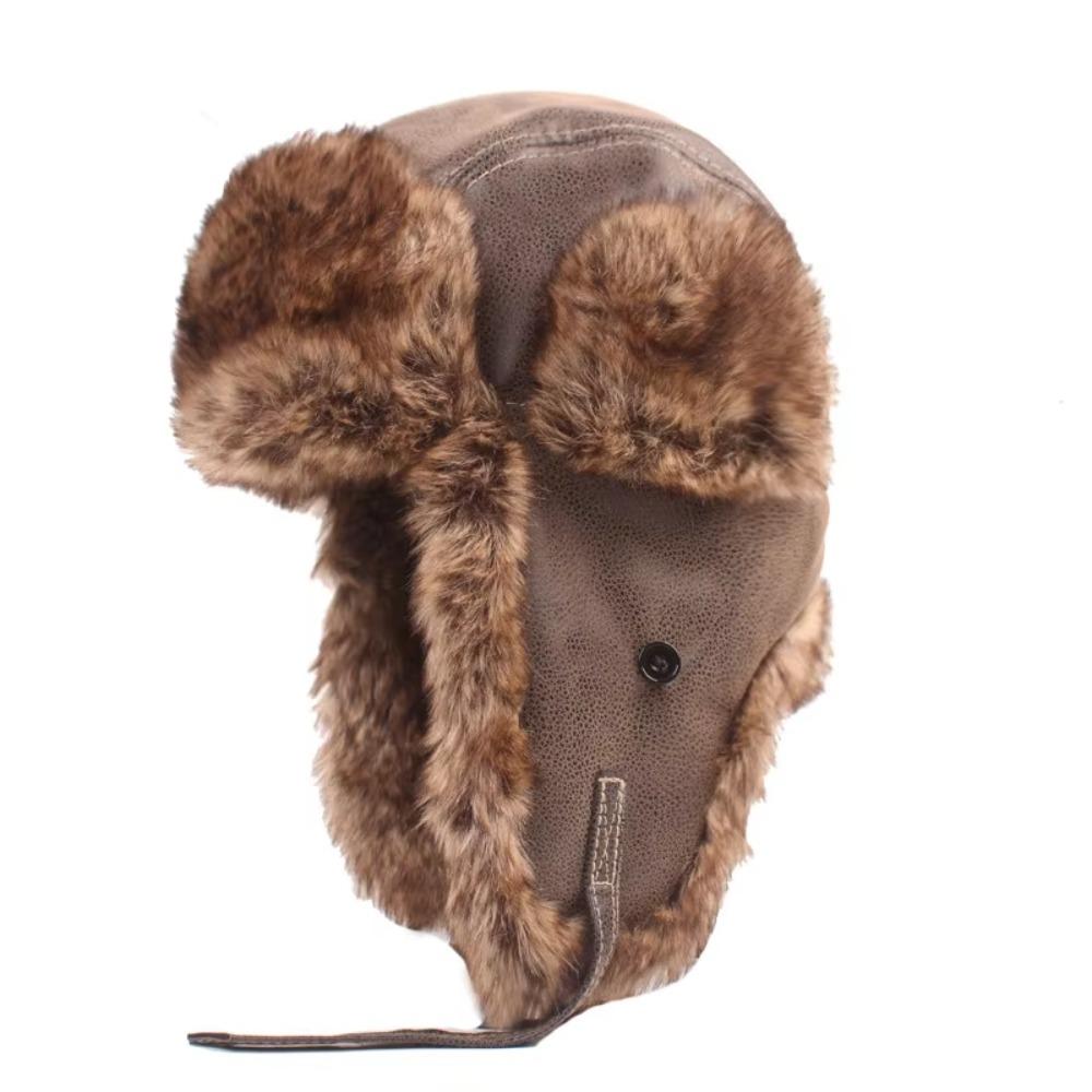 

Шкіряна лижна ушанка Pilot Winter Trapper Hat New Hunter Hat, чоловіча L кавовий