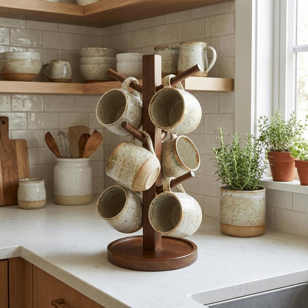 Decorative Compact Cup Rack Space Saving Mug Hanging Display Rack Cup Hanger  Cafe Restaurant