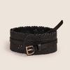 European & American Style Hollow Punch Wide Waist Fashion Belt with Concave Design