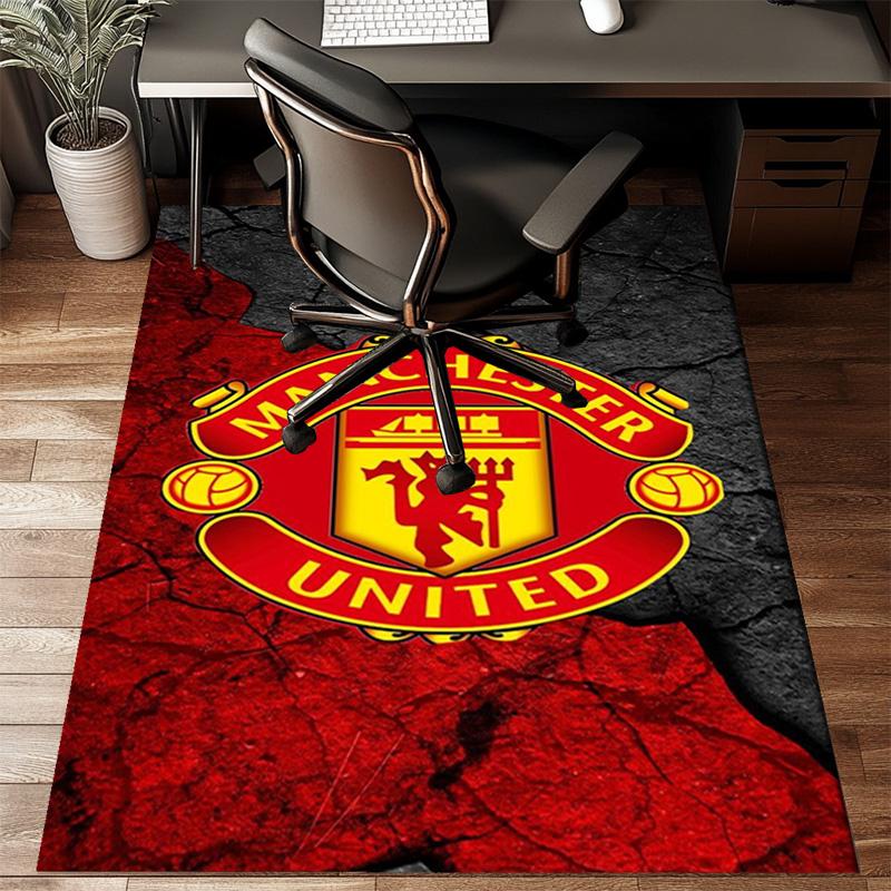 Manchester United Crest Rug Game Carpet, Floor Mat for Bedroom Living Room Entryway Rug, Home Decor Idea Gift for Christmas birthday