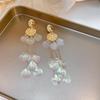 Silver Needle Colorful Seashell Tassel Earrings - Geometric Long Chain Ear Studs, Elegant and Feminine Jewelry