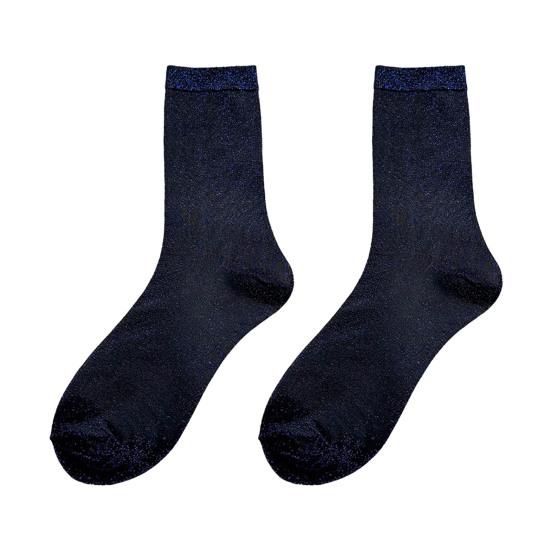 Women's Sheer Glitter Crew Socks Metallic Shimmer Shiny Sparkly Socks Breathable Thin Ankle Socks for Ladies Girls