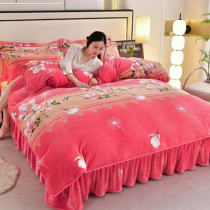 Four-Piece Set Of High-Gram Milk Fleece,4-Pcs Set Of Thickened Milk Fleece,4-Pcs Set Of Maternal And Infant Grade Farley Fleece, Class A