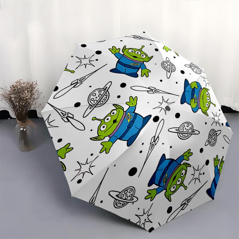 Toy Story, Aliens Themed Automatic Opening and Closing Umbrella, Brightly Colored 8-rib Portable Umbrella, Suitable for Men and Women, A Perfect Gift