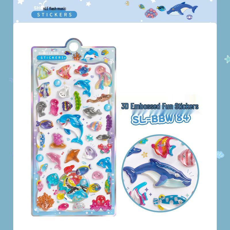 Popular 3D Animal Cartoon Crystal Stickers for Kids' Phone Cases