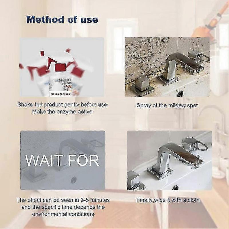 3Pcs Mildew Cleaner Foam,Mildew Deodorant Decontamination Spray,Foam Mildew Spray