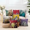 Printed Pillowcase Digital Printed Cotton and Linen Super Soft Peach Leather Velvet Pillowcase Oil Painting Style Pillowcase