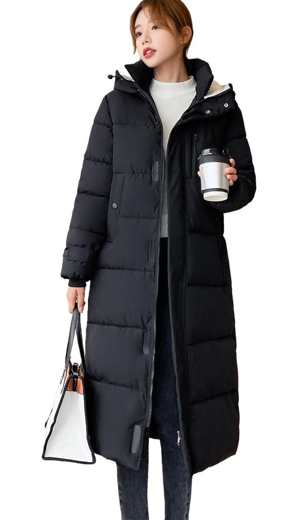 Sulliwayu Winter Padded Bench Plus Long Thick Cold Women's Coat, Outerwear, Coat, Hooded, Sizes, Casual, Simple, Length, Padded, Warm, Protection,