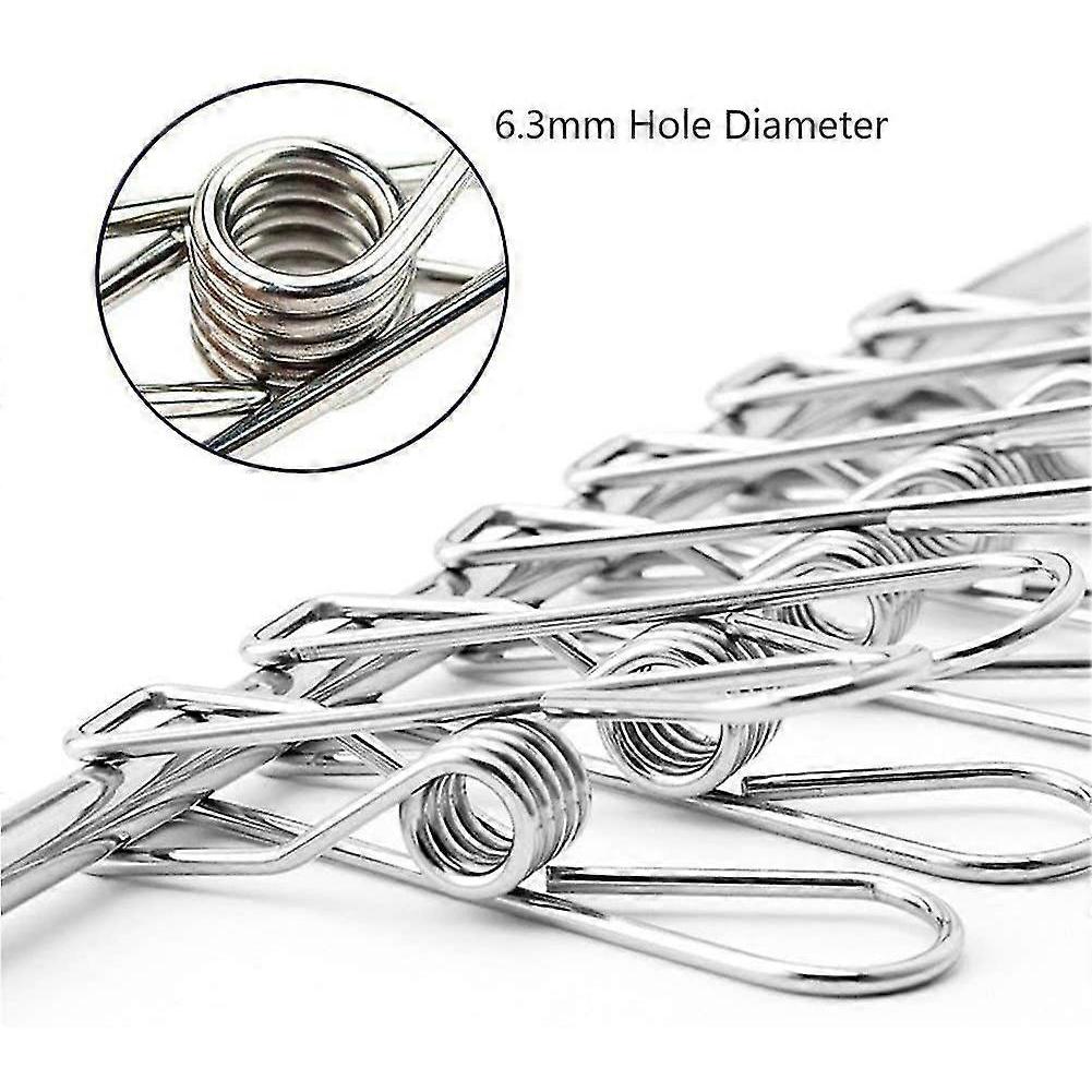 100 Pack Clothes Pegs, Stainless Steel Laundry Hanging Clothesline Clips