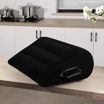 Foldable PVC Flocking Inflatable Wedge-shaped Pillow Triangle Main Pad Labor-saving Sitting Bed Inflatable Sofa Furniture