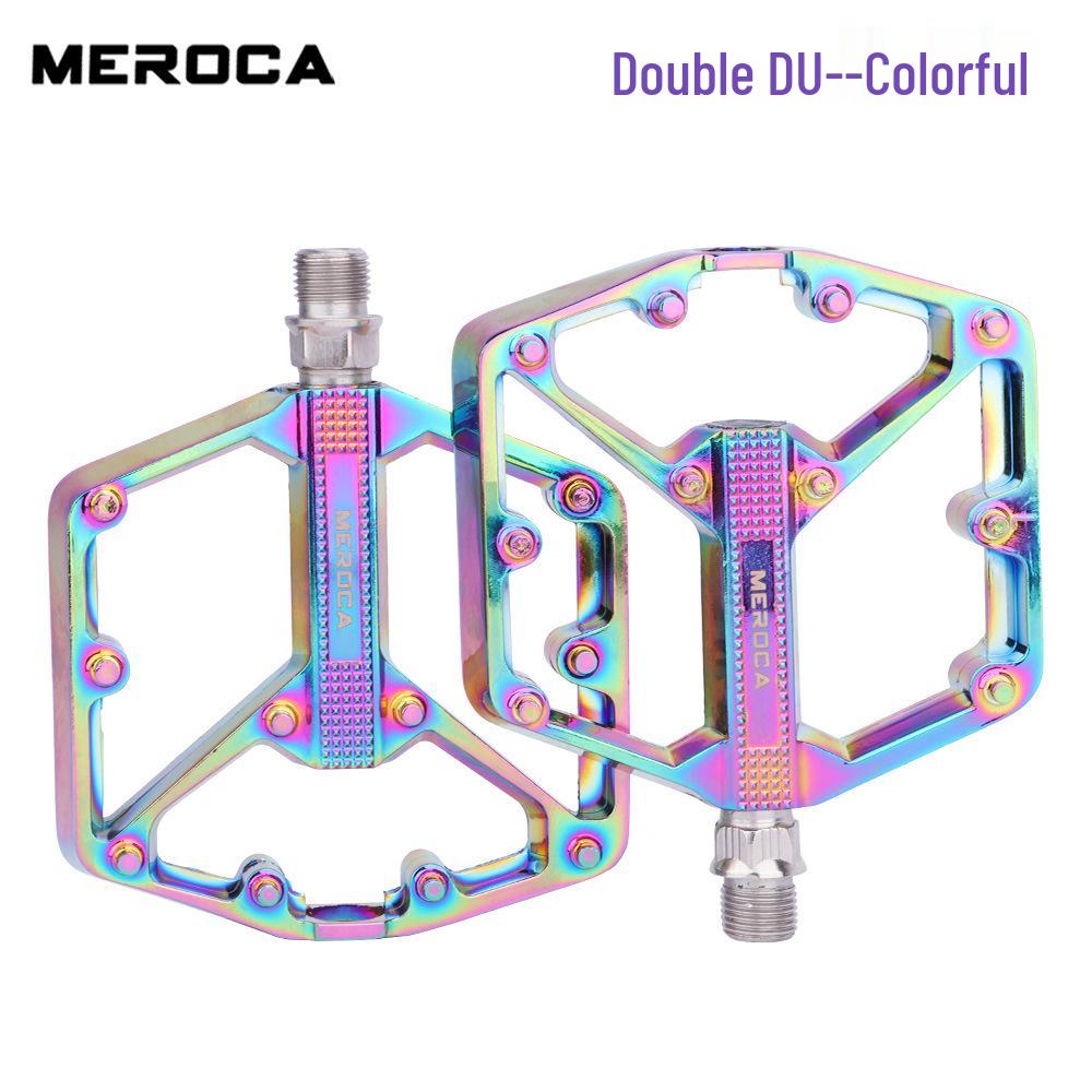 MEROCA Non-slip Aluminum Alloy Mountain Road Bike Pedals, Three Bearing, Widened Surface Individual Box