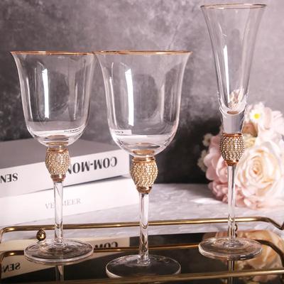 Pahar de Cocktail cu Margine Aurie Europeană Set de Vin cu Diamante Cupă Transparentă de Șampanie Pahar cu Cupă Deschisăpahare de Vin din Cristal de Lux Ușor
