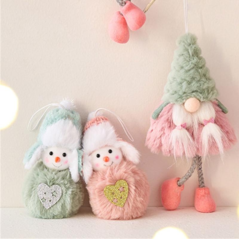 Soft Plush Christmas Ornament Bright Color Indoor Decorations For Fireplaces Window And Festival Tree Styling