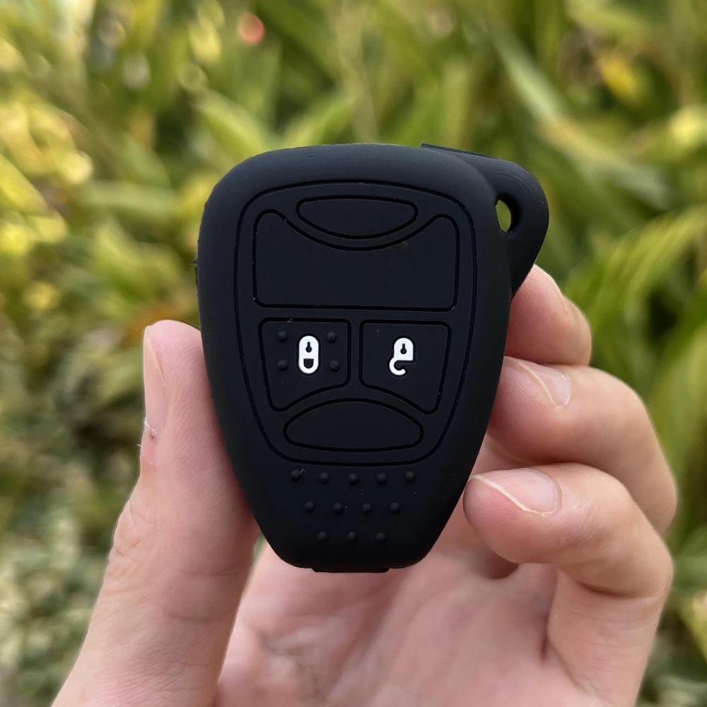 2 Buttons Silicone Car Key Cover Case Skin Protector for JEEP Commander Grand Cherokee Liberty Wrangler Compass Patriot Keychain