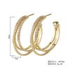 Big earrings European and American big circle full of diamonds earrings female Internet celebrities exaggerated geometric earrings versatile