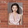 Retro Metal Tin Sign Young Asian Woman In Pink Satin Halter Top Vintage Elegant Portrait Wall Art Decor Xcm