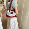 Underarm Bag Women's New Trendy Fashion College Style Plaid Apple Tote Bag Large Capacity Bag