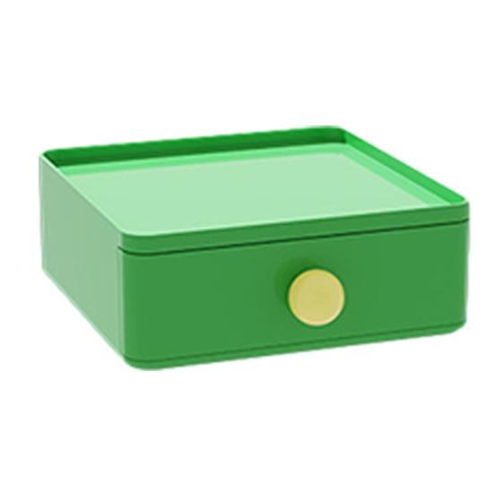 

Storage Box Large Capacity Plastic Storage Box with Pull-Out Drawer Organizer for Hair Accessories Jewelry Sundries зелёный