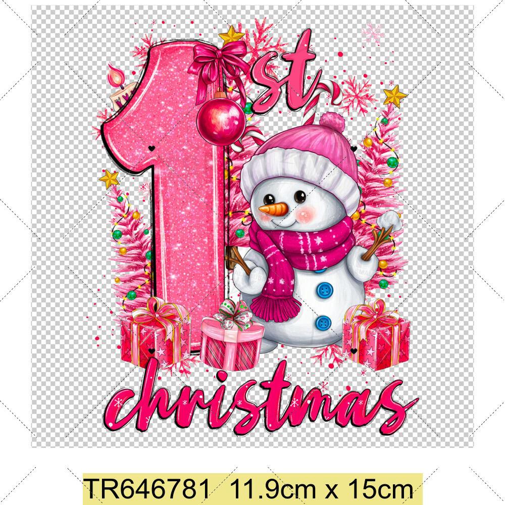 My First Chrismas DIY Clothing Heat Transfer Sticker Kids T-shirt Infant Romper Clothing Patches Heat Transfer Xmas Sticker