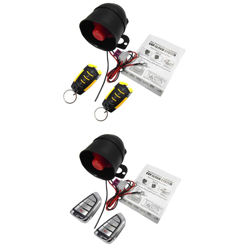 Universal 12V Car Vehicle Security System Burglar Alarm Protection Anti-theft System with 2 Remote Control Wiring Harness