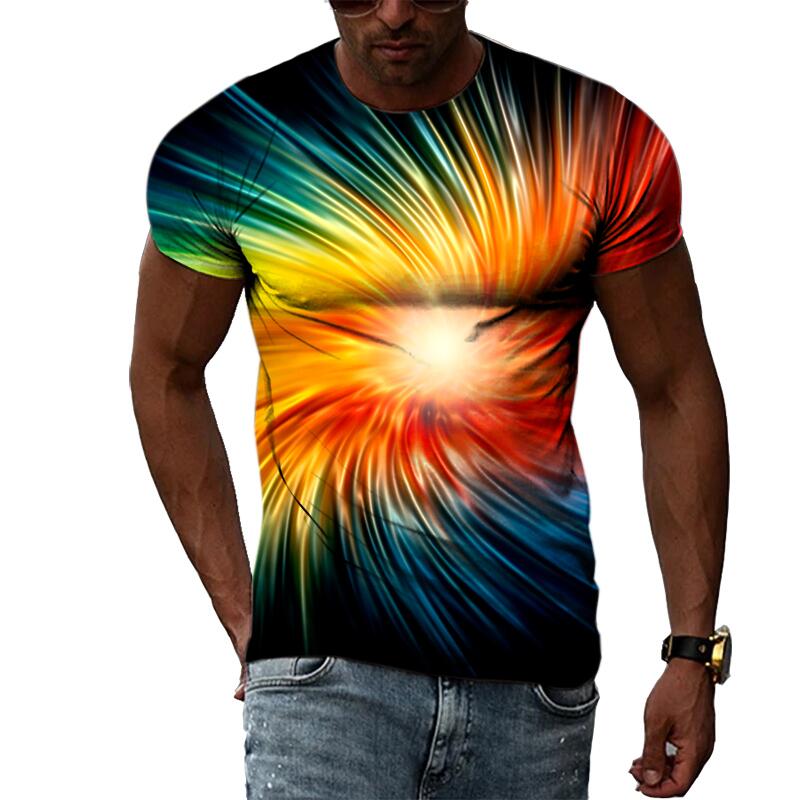Sommer Mode Kreative Abstrakte Grafik T Shirts Für Männer Casual 3D Drucken Hip Hop Harajuku Persönlichkeit Rundhals Kurzarm