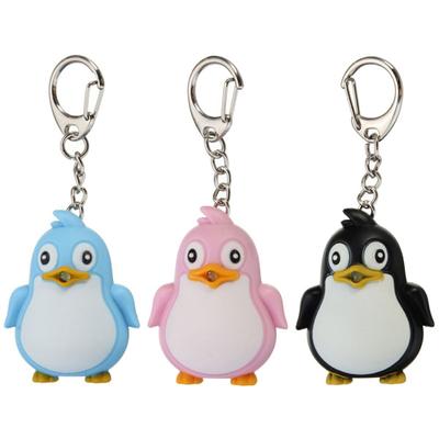 Lindo Animal pingüino luz LED llavero llavero antorcha regalo de Navidad